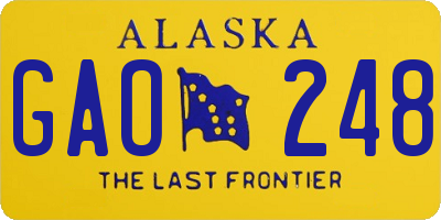 AK license plate GAO248
