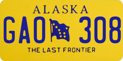 AK license plate GAO308