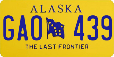 AK license plate GAO439