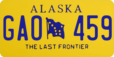 AK license plate GAO459