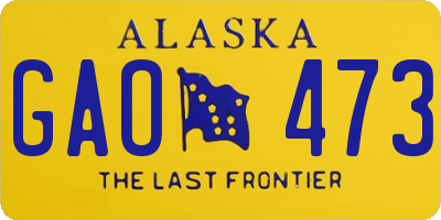AK license plate GAO473