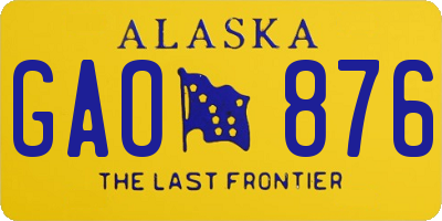 AK license plate GAO876