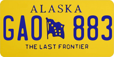 AK license plate GAO883