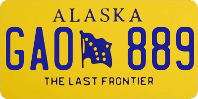 AK license plate GAO889