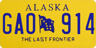 AK license plate GAO914