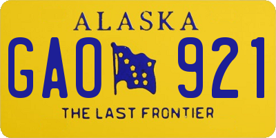 AK license plate GAO921