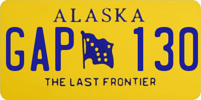 AK license plate GAP130