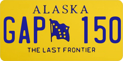 AK license plate GAP150