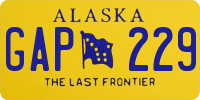 AK license plate GAP229