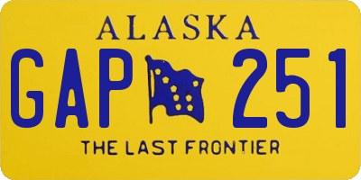 AK license plate GAP251