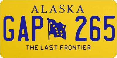 AK license plate GAP265