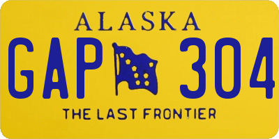 AK license plate GAP304