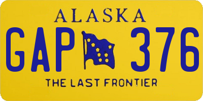 AK license plate GAP376