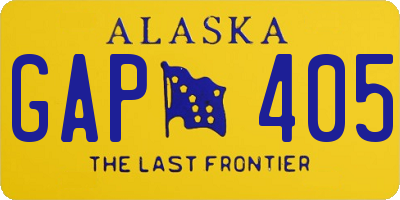AK license plate GAP405