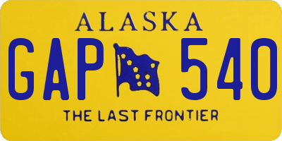 AK license plate GAP540