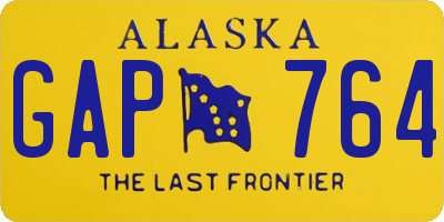 AK license plate GAP764