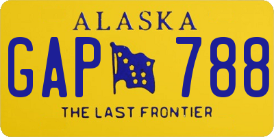 AK license plate GAP788