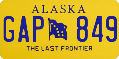 AK license plate GAP849
