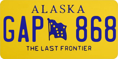 AK license plate GAP868