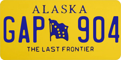 AK license plate GAP904