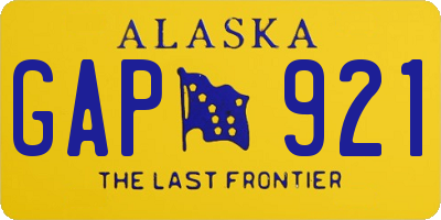 AK license plate GAP921