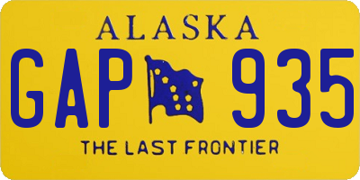 AK license plate GAP935
