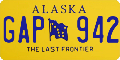 AK license plate GAP942