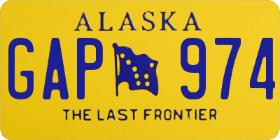 AK license plate GAP974