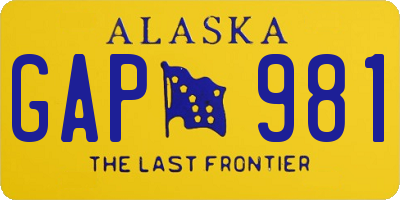 AK license plate GAP981