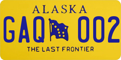 AK license plate GAQ002
