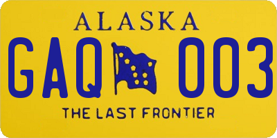 AK license plate GAQ003