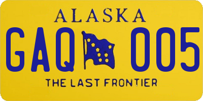 AK license plate GAQ005