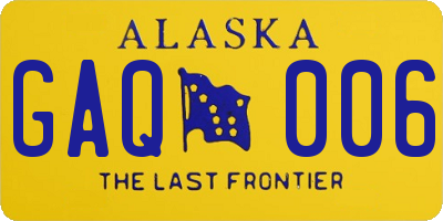AK license plate GAQ006