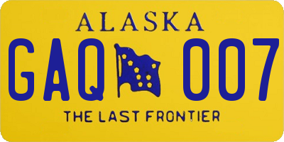 AK license plate GAQ007