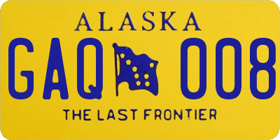 AK license plate GAQ008