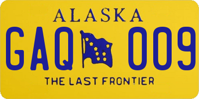 AK license plate GAQ009