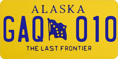 AK license plate GAQ010