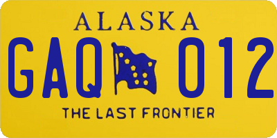 AK license plate GAQ012