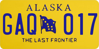 AK license plate GAQ017