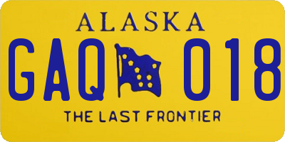AK license plate GAQ018