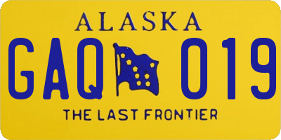 AK license plate GAQ019