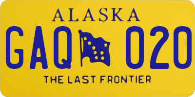 AK license plate GAQ020