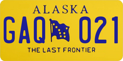 AK license plate GAQ021