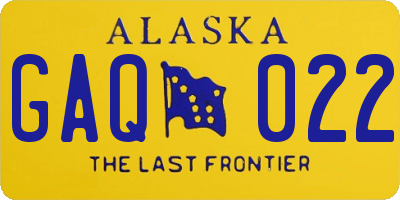 AK license plate GAQ022