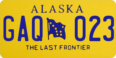 AK license plate GAQ023