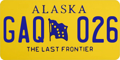 AK license plate GAQ026