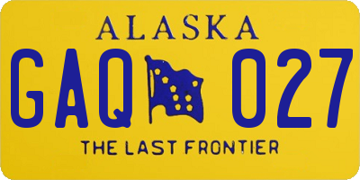 AK license plate GAQ027