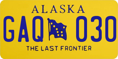 AK license plate GAQ030