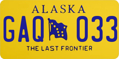 AK license plate GAQ033