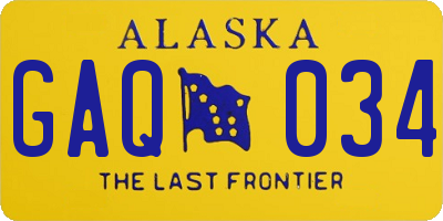 AK license plate GAQ034